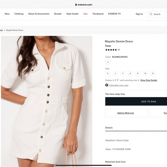 Paige Mayslie Denim Dress Size 2 - Picture 10 of 10